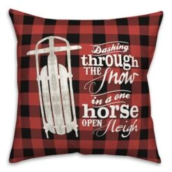 One Horse Open Sleigh 18x18 Throw Pillow -Michaels Shop D518228S 2