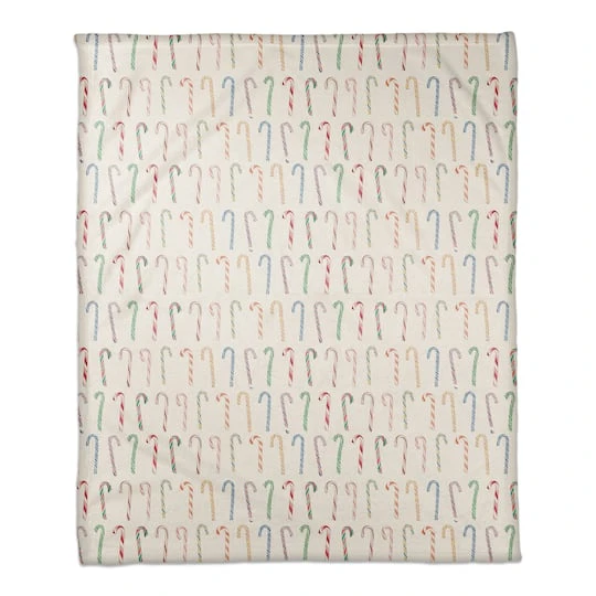 Candy Cane Pattern 50x60 Coral Fleece Blanket 3 Candy Cane Pattern 50x60 Coral Fleece Blanket