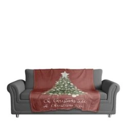 Oh Christmas Tree Coral Fleece Throw -Michaels Shop D518274S 3