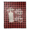 One Horse Open Sleigh 50x60 Coral Fleece Blanket -Michaels Shop D518277S 1