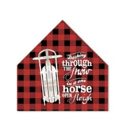 One Horse Open Sleigh 17x17 House Shaped Canvas -Michaels Shop D518287S 1 1