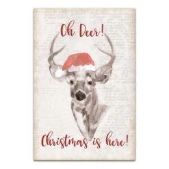 Oh Deer Christmas Here Canvas Wall Art -Michaels Shop D518314S 1 1