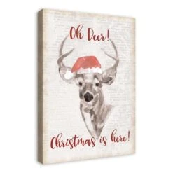 Oh Deer Christmas Here Canvas Wall Art -Michaels Shop D518314S 2
