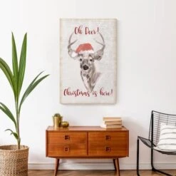 Oh Deer Christmas Here Canvas Wall Art -Michaels Shop D518314S 5