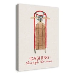 Dashing Snow Sled 20x30 Canvas Wall Art -Michaels Shop D518328S 2
