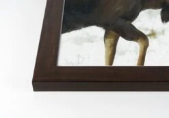 Moose In The Snow Black Framed Print Under Plexiglass -Michaels Shop D518338S 2