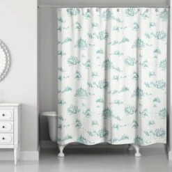 Snowy Town Teal Shower Curtain 7 Snowy Town Teal Shower Curtain -Michaels Shop D518382S 2