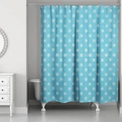 Simple Snowflake Shower Curtain -Michaels Shop D518386S 2