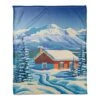 Arctic Nighttime Cabin 50x60 Coral Fleece Blanket -Michaels Shop D518393S 1