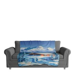 Arctic Nighttime Cabin 50x60 Coral Fleece Blanket -Michaels Shop D518393S 3