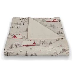 Snowy Village 50x60 Coral Fleece Blanket -Michaels Shop D518394S 2