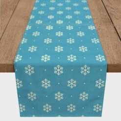 Simple Snowflake Blue 16x72 Poly Twill Table Runner -Michaels Shop D518400S 2