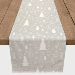 Winter Tree Soft Gray 16x72 Poly Twill Table Runner 8 Winter Tree Soft Gray 16x72 Poly Twill Table Runner -Michaels Shop D518404S 2