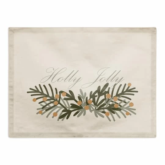 Holly Jolly Greenery 18x14 Poly Twill Placemat 3 Holly Jolly Greenery 18x14 Poly Twill Placemat