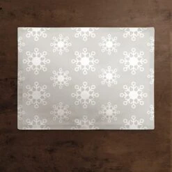 Neutral Snow Flakes 18x14 Poly Twill Placemat -Michaels Shop D518515S 2