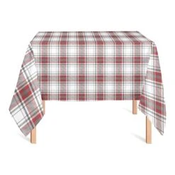 Red Gray Plaid 58x58 Tablecloth -Michaels Shop D518584S 2