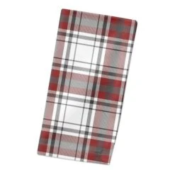 Red Gray Plaid 10x10 Cotton Twill Napkin -Michaels Shop D518588S 2