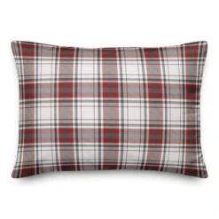 Red Gray Plaid 14x20 Throw Pillow -Michaels Shop D518591S 1 1