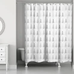Designs Direct Christmas Tree Sketches 71" X 74" Shower Curtain -Michaels Shop D518614S 2
