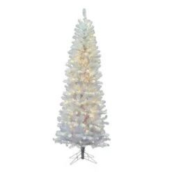 9.5ft. Pre-Lit White Salem Pine Artificial Christmas Tree, Warm White Dura-Lit® LED Lights