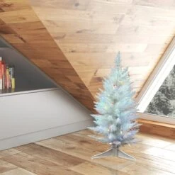 2.5ft. Pre-Lit Sparkle White Spruce Artificial Christmas Tree, Multicolor LED Lights -Michaels Shop D522208S 2