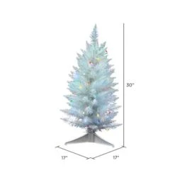 2.5ft. Pre-Lit Sparkle White Spruce Artificial Christmas Tree, Multicolor LED Lights -Michaels Shop D522208S 4