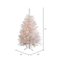 3.5ft. Pre-Lit Sparkle White Spruce Artificial Christmas Tree, Incandescent Lights -Michaels Shop D522211S 4