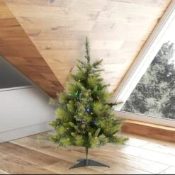 3ft. Pre-Lit Cashmere Pine Artificial Christmas Tree, Multi-Colored LED Lights -Michaels Shop D522218S 2