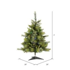 3ft. Pre-Lit Cashmere Pine Artificial Christmas Tree, Multi-Colored LED Lights -Michaels Shop D522218S 4