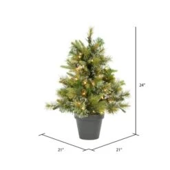 2ft. Pre-Lit Cashmere Pine Artificial Christmas Tree In Pot, Warm White Dura-Lit® LED Lights -Michaels Shop D522307S 3