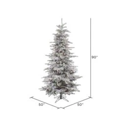 7.5ft. Pre-Lit Flocked Sierra Fir Slim Artificial Christmas Tree, Multi-Colored LED Lights -Michaels Shop D522334S 4