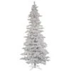 6.5ft. Pre-Lit Flocked White Slim Artificial Christmas Tree, Warm White LED Lights -Michaels Shop D522354S 1