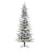 9ft. Pre-Lit Flocked Utica Fir Slim Artificial Christmas Tree, Multi-Colored LED Lights -Michaels Shop D522359S 1