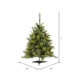 3ft. Pre-Lit Cashmere Pine Artificial Christmas Tree, Warm White Dura-Lit® LED Lights -Michaels Shop D522363S 3