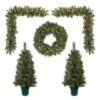 5-Piece Pre-Lit Front Door Artificial Christmas Set, Clear LED Lights -Michaels Shop D522488S 1