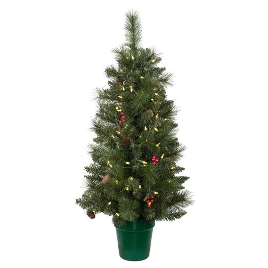 5-Piece Pre-Lit Front Door Artificial Christmas Set, Clear LED Lights 5 5-Piece Pre-Lit Front Door Artificial Christmas Set, Clear LED Lights - Image 3