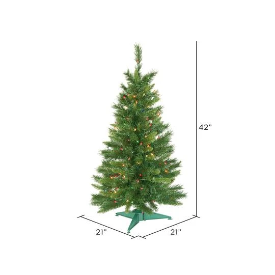 3.5ft. Pre-Lit Imperial Pine Artificial Christmas Tree, Multicolor Dura-Lit® Lights 6 3.5ft. Pre-Lit Imperial Pine Artificial Christmas Tree, Multicolor Dura-Lit® Lights - Image 4