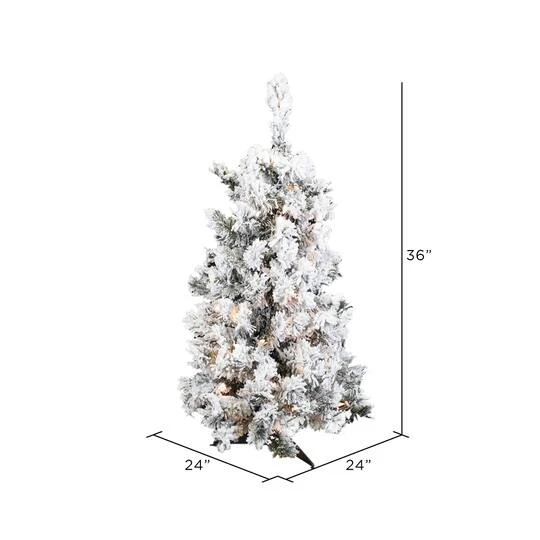 3ft. Pre-Lit Flocked Alaskan Pine Artificial Christmas Tree, Clear Dura-Lit® Lights 8 3ft. Pre-Lit Flocked Alaskan Pine Artificial Christmas Tree, Clear Dura-Lit® Lights - Image 6