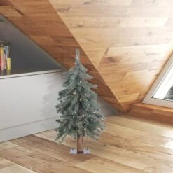 2ft. Pre-Lit Natural Bark Alpine Artificial Christmas Tree, Warm White Dura-Lit® LED Lights -Michaels Shop D522519S 2