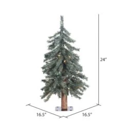 2ft. Pre-Lit Natural Bark Alpine Artificial Christmas Tree, Warm White Dura-Lit® LED Lights -Michaels Shop D522519S 4