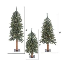 2ft., 3ft. & 4ft. Pre-Lit Natural Bark Alpine Artificial Christmas Tree Set, Clear Dura-Lit® Lights -Michaels Shop D522538S 4