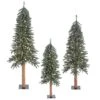 4ft., 5ft., & 6ft. Pre-Lit Natural Bark Alpine Artificial Christmas Tree Set, Clear Lights -Michaels Shop D522541S 1