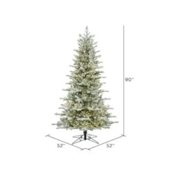 7.5ft. Pre-Lit Frosted Eastern Fraser Fir Artificial Christmas Tree, Warm White LED Lights -Michaels Shop D522543S 4