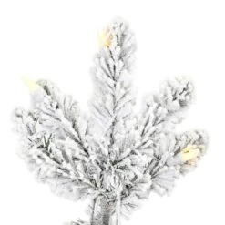 3ft. Pre-Lit Flocked Gifford Slim Potted Pine Artificial Christmas Tree, Warm White LED Lights -Michaels Shop D522587S 3