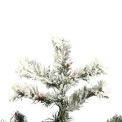 4.5ft. Pre-Lit Flocked Alaskan Pine Artificial Christmas Tree, Multicolor Dura-Lit™ Lights -Michaels Shop D522604S 2