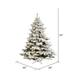 4.5ft. Pre-Lit Flocked Alaskan Pine Artificial Christmas Tree, Multicolor Dura-Lit™ Lights -Michaels Shop D522604S 3