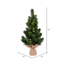 19" Unlit Spruce Sapling Artificial Christmas Tree In Burlap Base -Michaels Shop D522631S 2