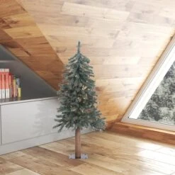 3ft. Pre-Lit Natural Bark Alpine Artificial Christmas Tree, Warm White Dura-Lit® LED Lights -Michaels Shop D522644S 2