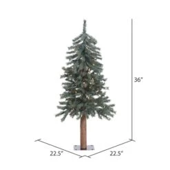 3ft. Pre-Lit Natural Bark Alpine Artificial Christmas Tree, Warm White Dura-Lit® LED Lights -Michaels Shop D522644S 4