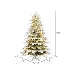7.5ft. Pre-Lit Flocked Kamas Fraser Artificial Christmas Tree, Warm White Low Voltage LED Lights 9 7.5ft. Pre-Lit Flocked Kamas Fraser Artificial Christmas Tree, Warm White Low Voltage LED Lights -Michaels Shop D522651S 3